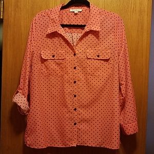 Button Down Polka Dot Blouse
